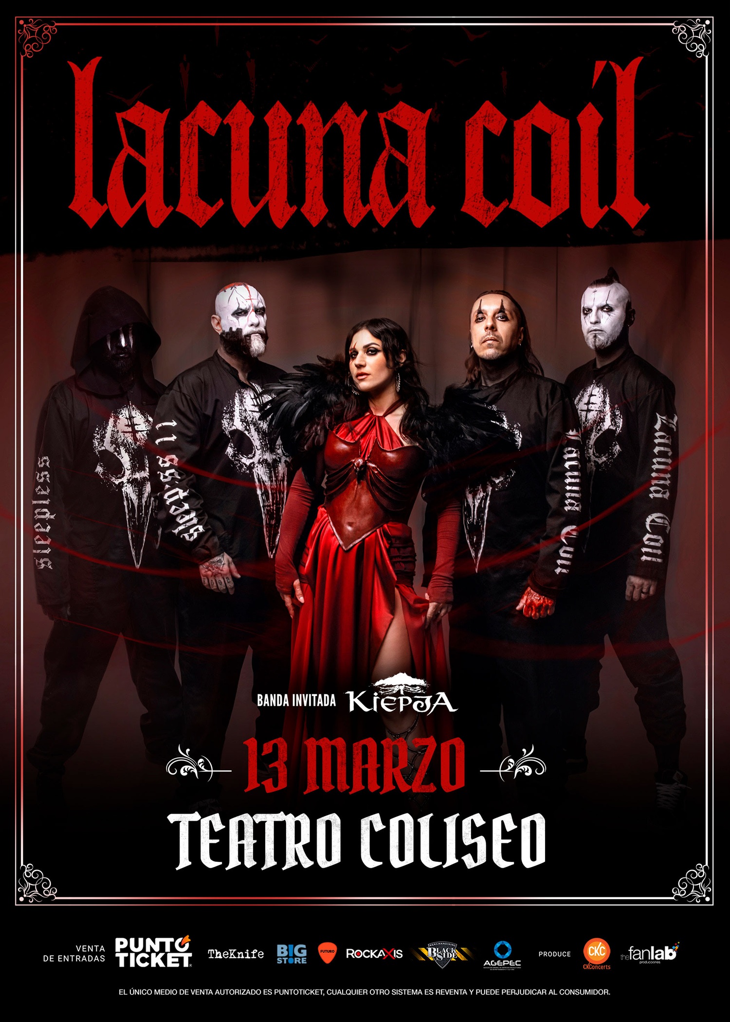 Kiepja abrirá el concierto de Lacuna Coil en Chile